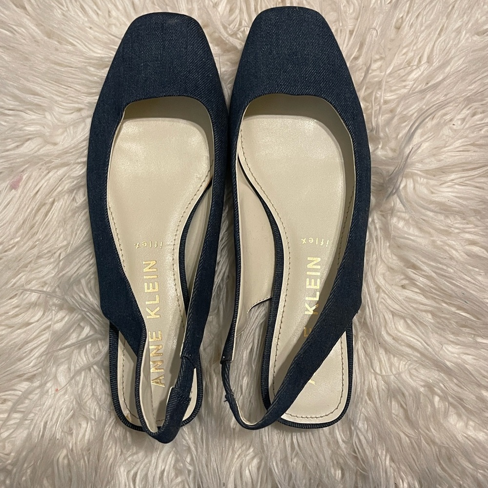 Anne Klein Women's Dark Blue Slingback Flats